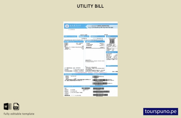 lista para imprimir la plantilla de factura de electricidad de la compañía eléct